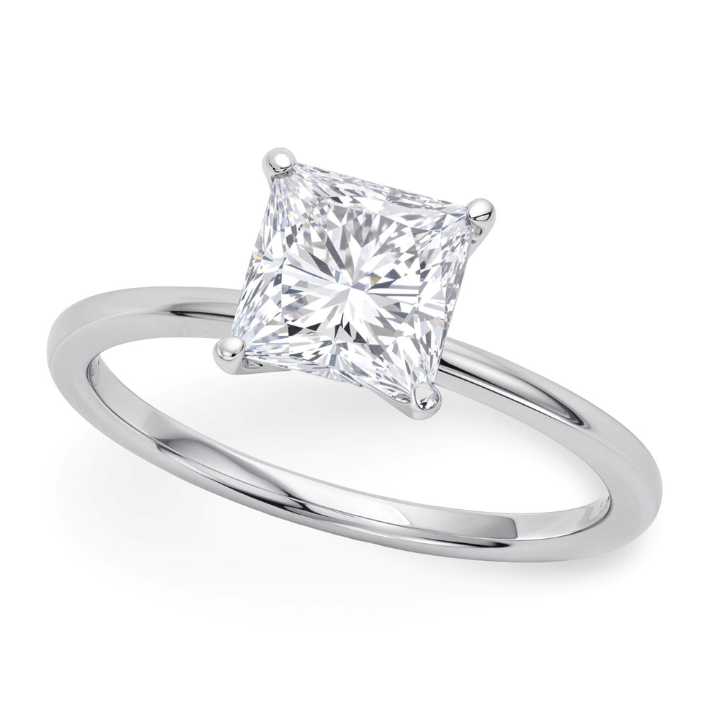 1 1/2 Carat Princess Lab Grown IGI G/VS1 Diamond Solitaire Ring in 14K White Gold
