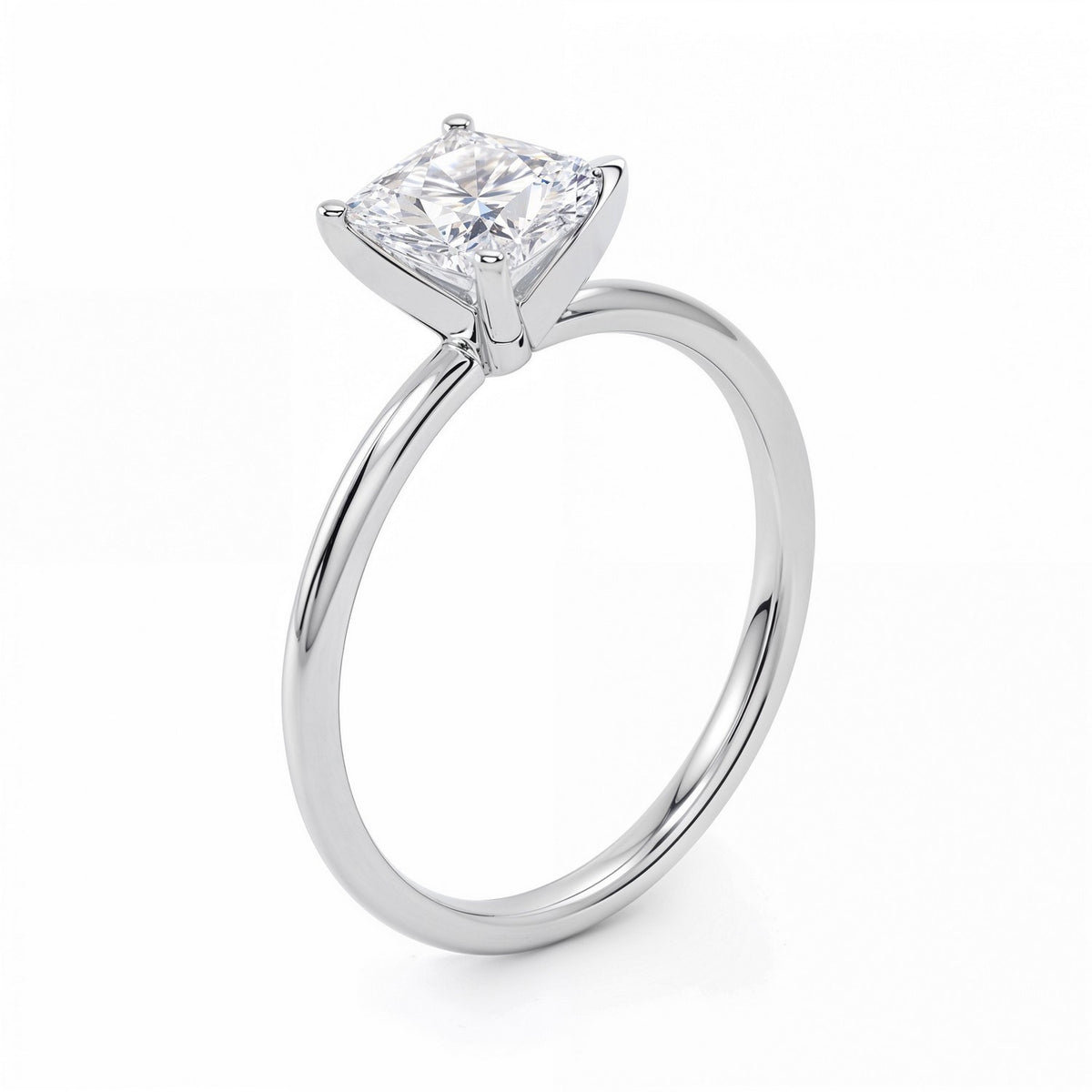 1 1/2 Carat Princess Lab Grown IGI G/VS1 Diamond Solitaire Ring in 14K White Gold