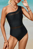 Single Shoulder One-Piece Swimwear-Teresa's Fashionista LLC