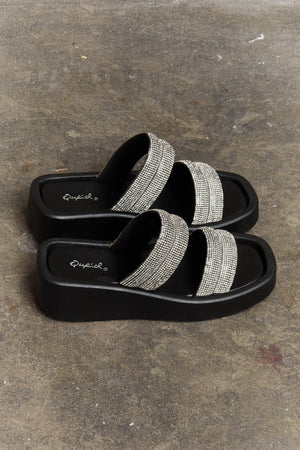Qupid Bright Mind Platform Wedge Rhinestone Sandal-Teresa's Fashionista LLC