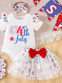 Children's Independence Day Print Outfit Set
