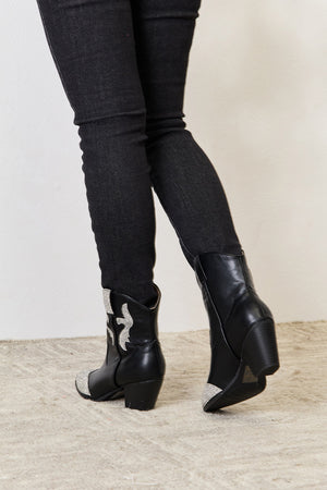 East Lion Corp Rhinestone Pointed Boots-Teresa's Fashionista LLC