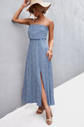 Strapless Split Maxi Dress-Teresa's Fashionista LLC