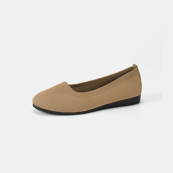 Round Toe Knit Ballet Flats-Teresa's Fashionista LLC
