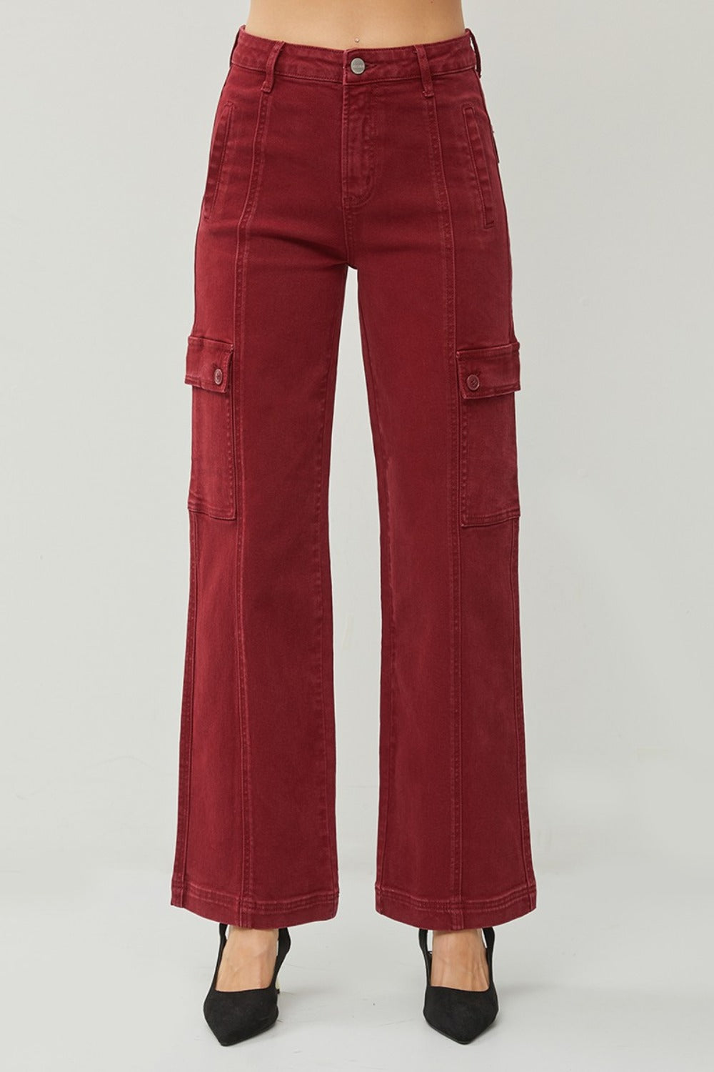 RISEN Full Size High Rise Wide Leg Cargo Jeans - Teresa's Fashionista LLC