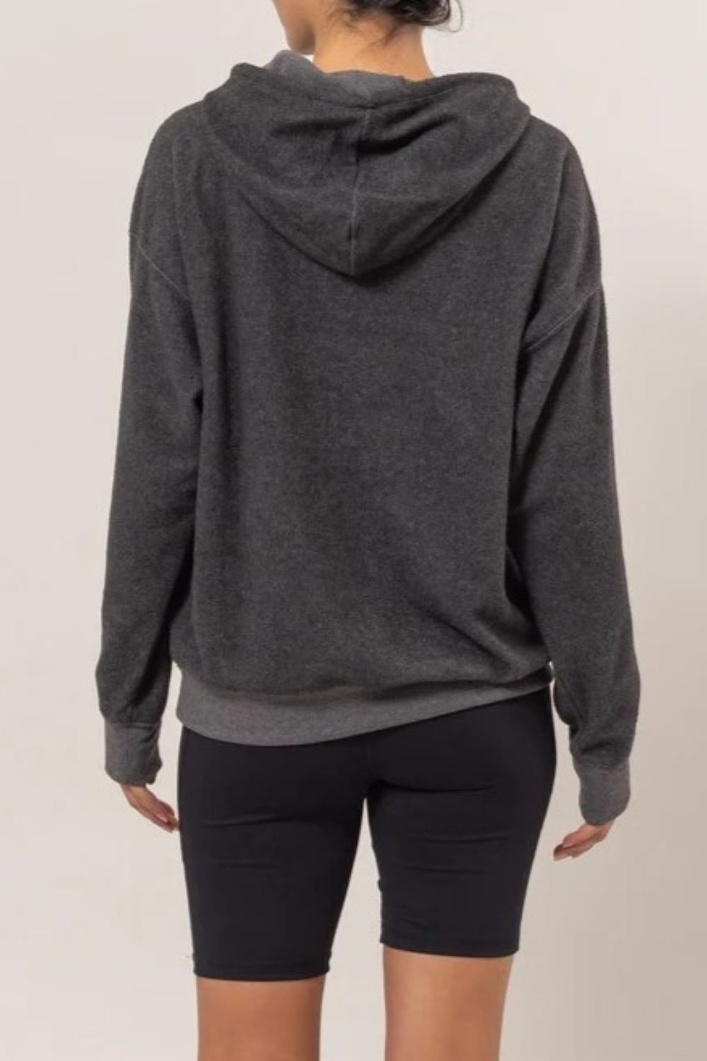 HYFVE Brushed Long Sleeve Hoodie with Kangaroo Pocket - Teresa's Fashionista LLC