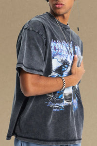 Men's Round Neck Half Sleeve Graphic T-Shirt