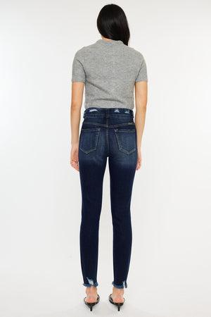 Kancan Full Size Cat's Whiskers Raw Hem High Waist Jeans-Teresa's Fashionista LLC