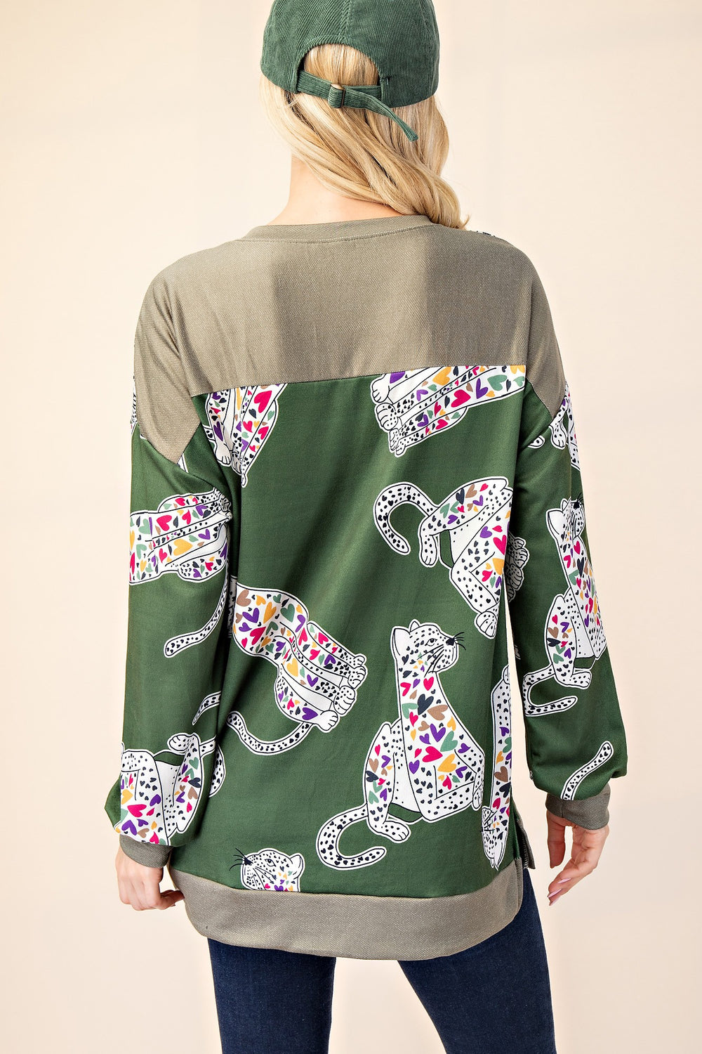 Celeste Full Size Animal Print Contrast Round Neck T-Shirt - Teresa's Fashionista LLC