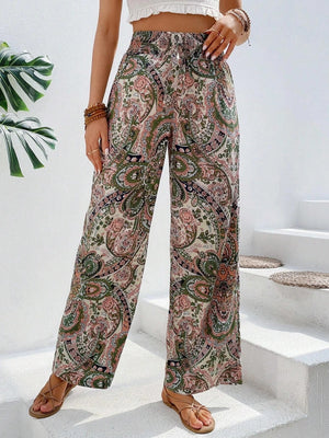 Printed Wide Leg Pants-Teresa's Fashionista LLC
