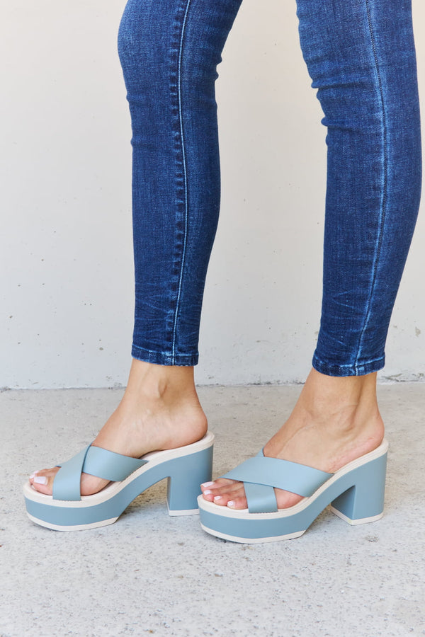 Weeboo Cherish The Moments Contrast Platform Sandals in Misty Blue-Teresa's Fashionista LLC