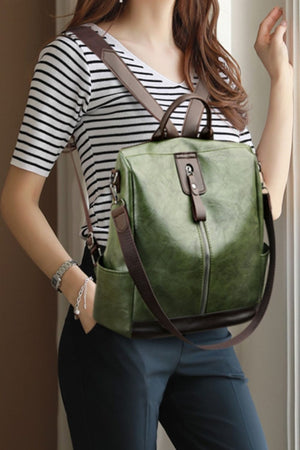 PU Leather Large Backpack Bag-Teresa's Fashionista LLC