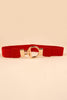 Circle Shape Buckle Zinc Alloy Buckle PU Leather Belt-Teresa's Fashionista LLC