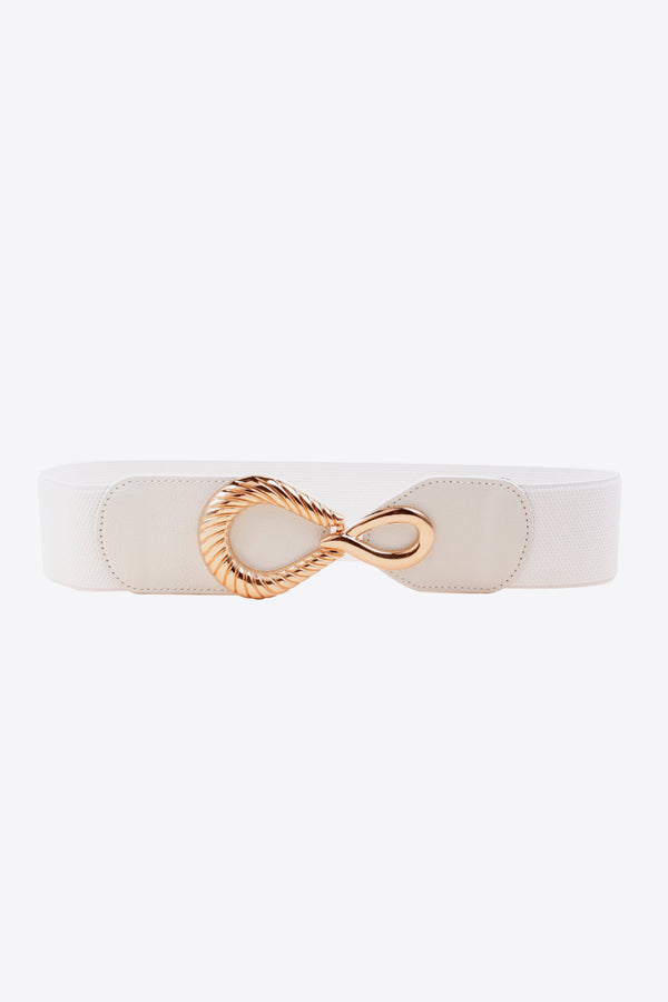 Ribbed Alloy Buckle Elastic Belt-Teresa's Fashionista LLC