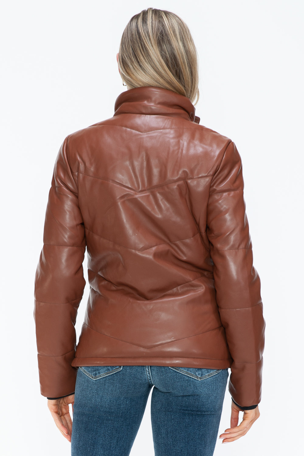 Snobbish Pocketed Zip Up Turtleneck Puffer Jacket - Teresa's Fashionista LLC