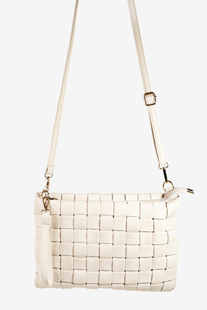 Fame Faux Leather Basket Weave  Crossbody Bag - Teresa's Fashionista LLC