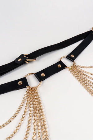 PU Belt with Chain-Teresa's Fashionista LLC
