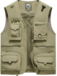 Men's Full Size Zip Up Vest with Pockets Plus Size