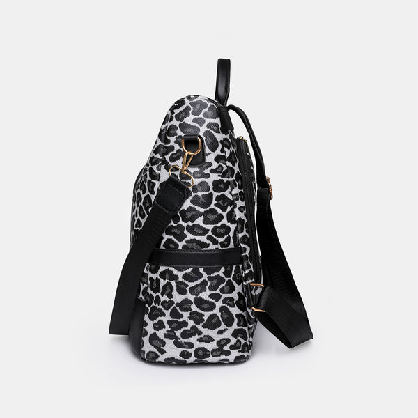 Leopard PU Leather Backpack Bag-Teresa's Fashionista LLC