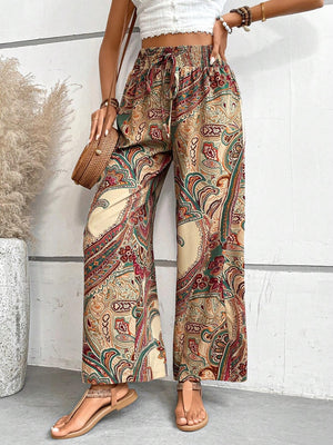 Printed Wide Leg Pants-Teresa's Fashionista LLC