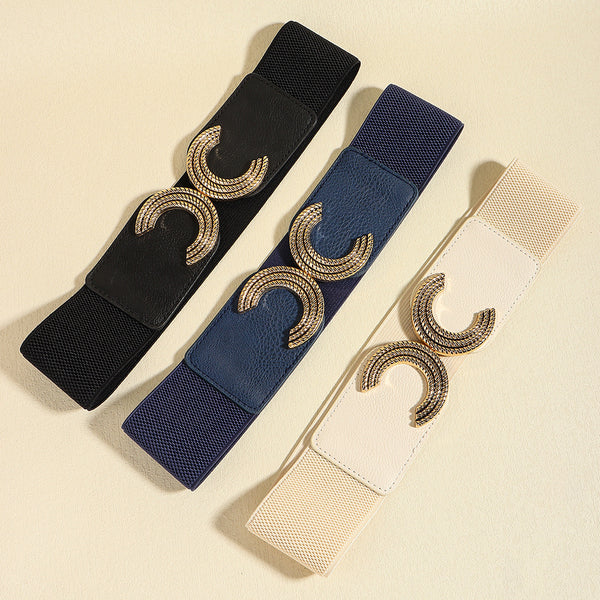 Double C Buckle Elastic Belt-Teresa's Fashionista LLC