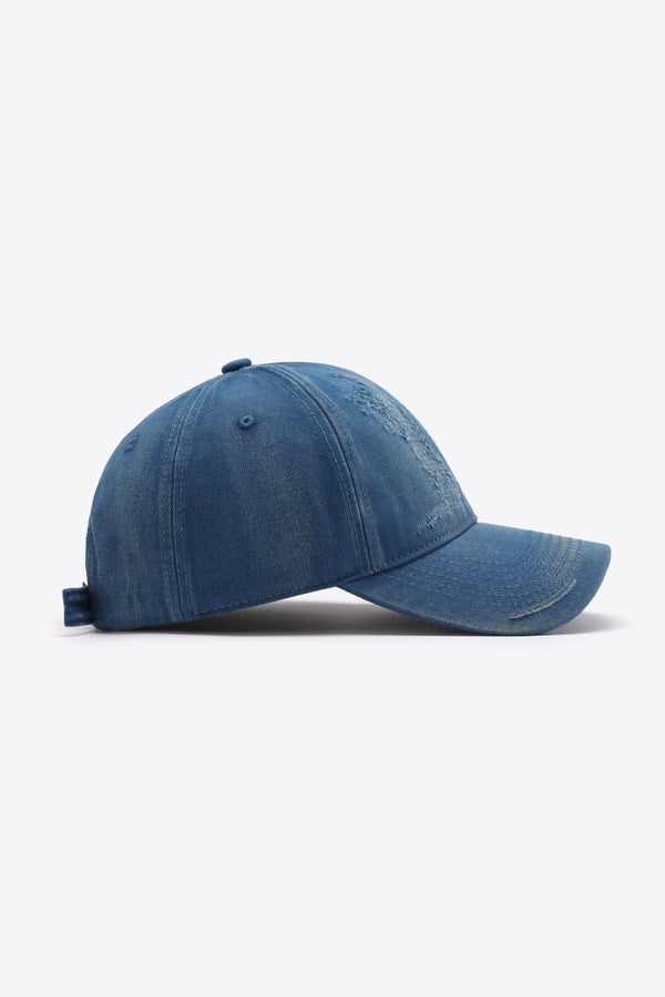 Distressed Adjustable Baseball Cap-Teresa's Fashionista LLC