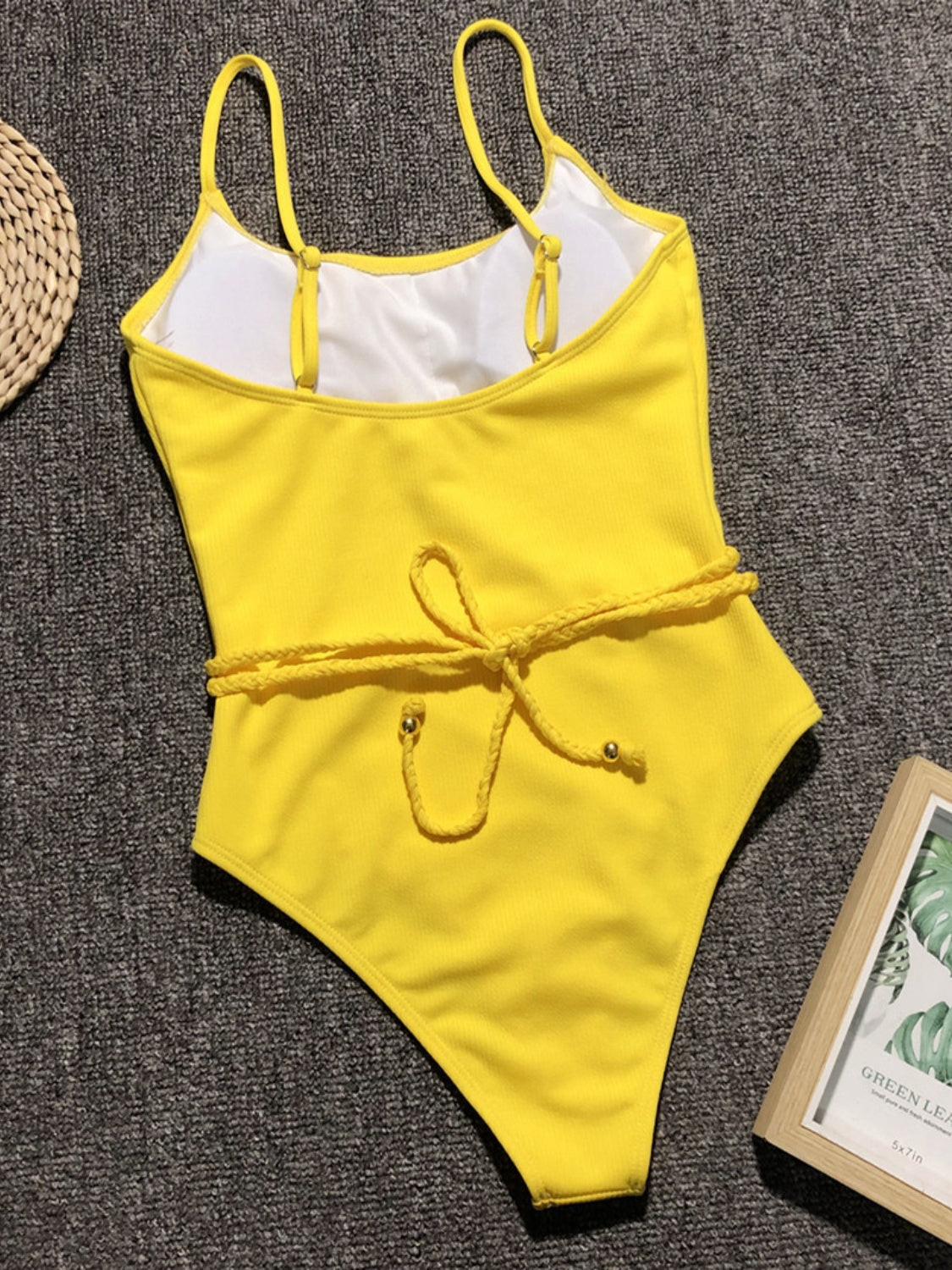 Ribbed Tie Waist One-Piece Swimsuit-Teresa&#39;s Fashionista LLC