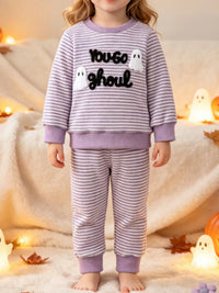 Children's Halloween Striped Ghost Top and Pants Set