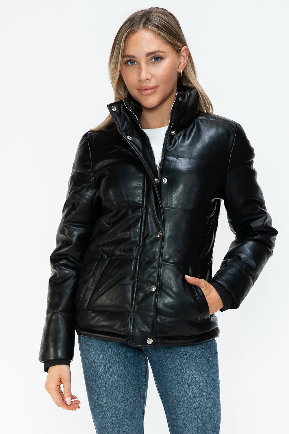 YMI Pocketed Zip Up Turtleneck Puffer Jacket - Teresa's Fashionista LLC