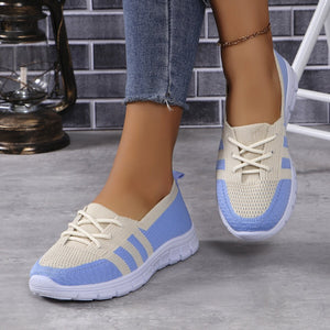 Mesh Contrast Flat Slip-Ons-Teresa's Fashionista LLC