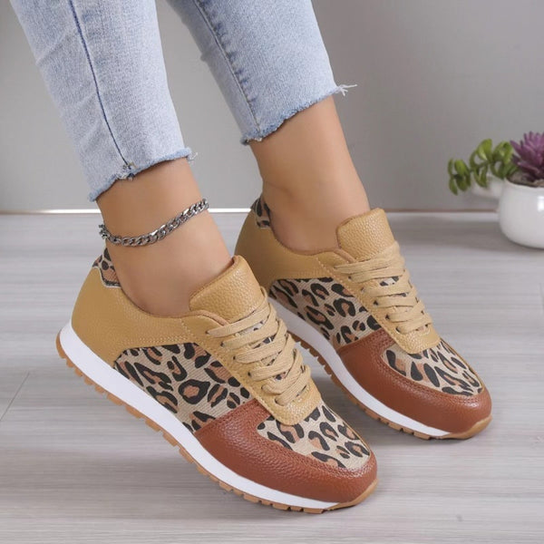 Tied Printed PU Leather Athletic-Teresa's Fashionista LLC