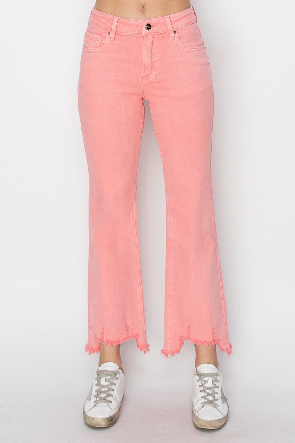 RISEN Raw Hem Bootcut Jeans with Pockets-Teresa&#39;s Fashionista LLC