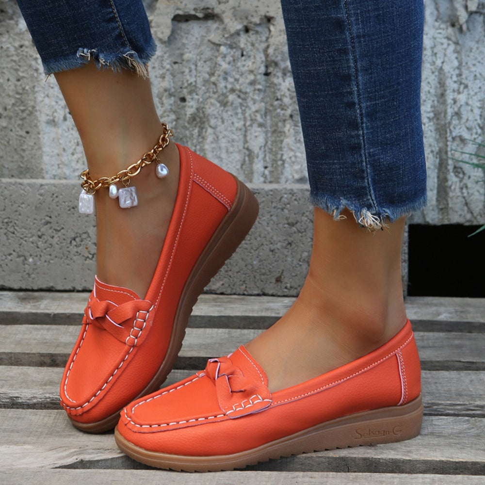 Weave Wedge Heeled Loafers-Teresa's Fashionista LLC