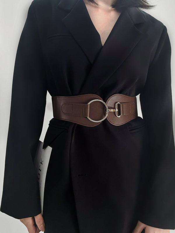 PU Elastic Wide Belt-Teresa's Fashionista LLC