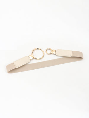 Double Ring Buckle Elastic PU Belt-Teresa's Fashionista LLC
