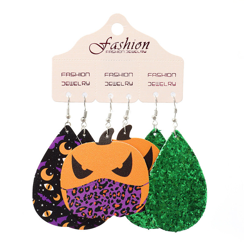 Teardrop Shape Halloween Theme Dangle Earrings - Teresa's Fashionista LLC