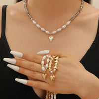 Pearl & Heart Pendant Necklace