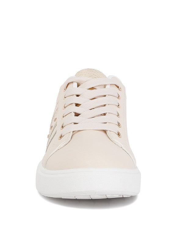 Claude Faux Leather Back Panel Detail Sneakers-Teresa&#39;s Fashionista LLC