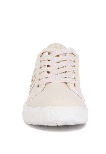 Claude Faux Leather Back Panel Detail Sneakers-Teresa&#39;s Fashionista LLC