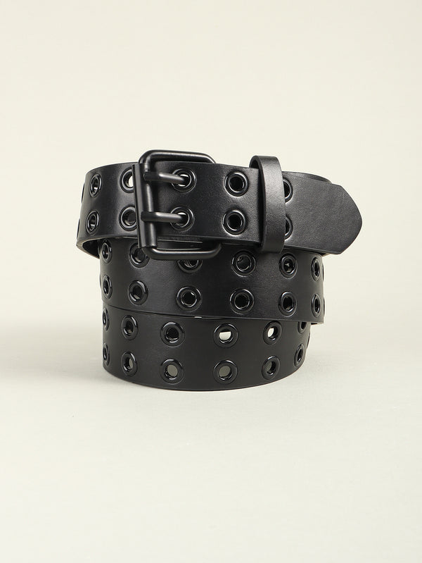Grommet PU Leather Belt-Teresa's Fashionista LLC
