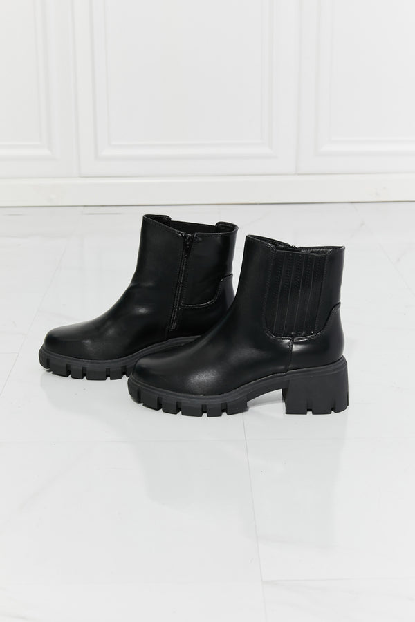 MMShoes What It Takes Lug Sole Chelsea Boots in Black-Teresa's Fashionista LLC