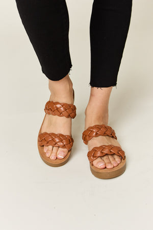 WILD DIVA Woven Dual Band Platform Sandals-Teresa's Fashionista LLC