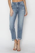 RISEN Full Size High Waist Distressed Cropped Jeans - Teresa's Fashionista LLC