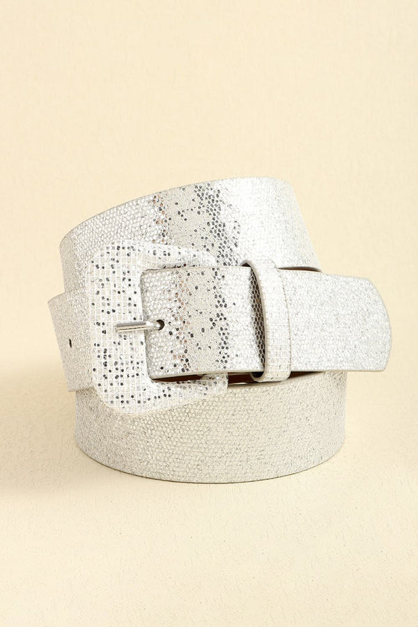 Glitter PU Leather Belt-Teresa's Fashionista LLC