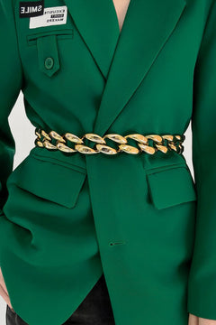 1.2" Width Acrylic Curb Chain Belt-Teresa's Fashionista LLC