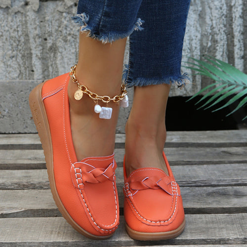 Weave Wedge Heeled Loafers-Teresa's Fashionista LLC