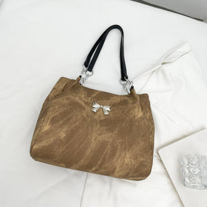 Bow Polyester Medium Tote Bag-Teresa's Fashionista LLC