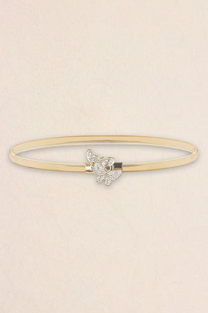 Rhinestone Butterfly Elastic Metal Belt-Teresa's Fashionista LLC