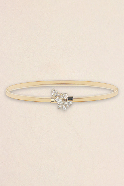 Rhinestone Butterfly Elastic Metal Belt-Teresa's Fashionista LLC