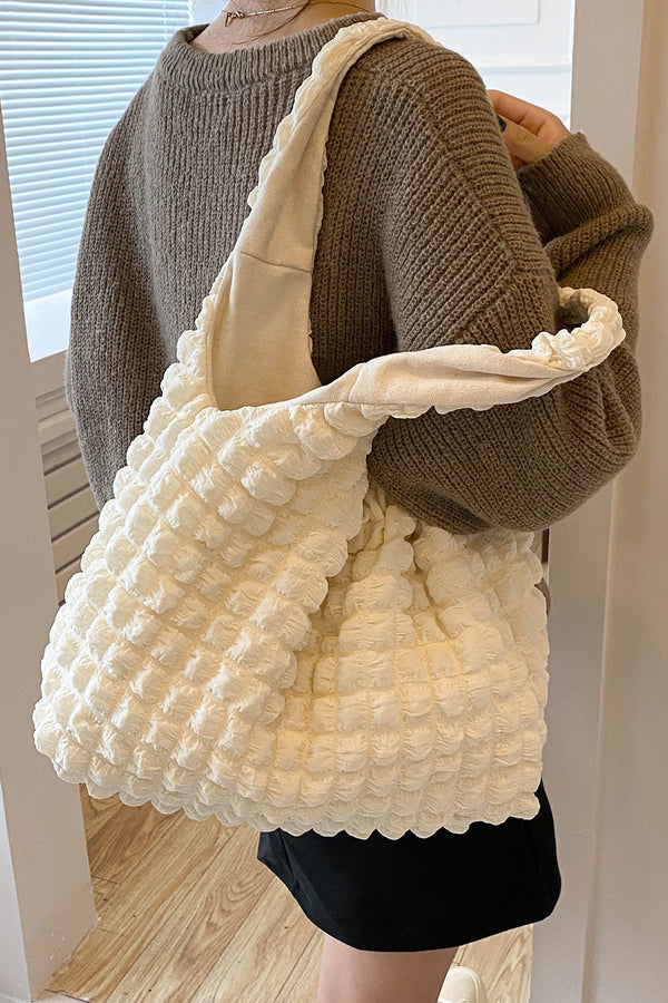 Ruched Polyester Large Handbag-Teresa's Fashionista LLC